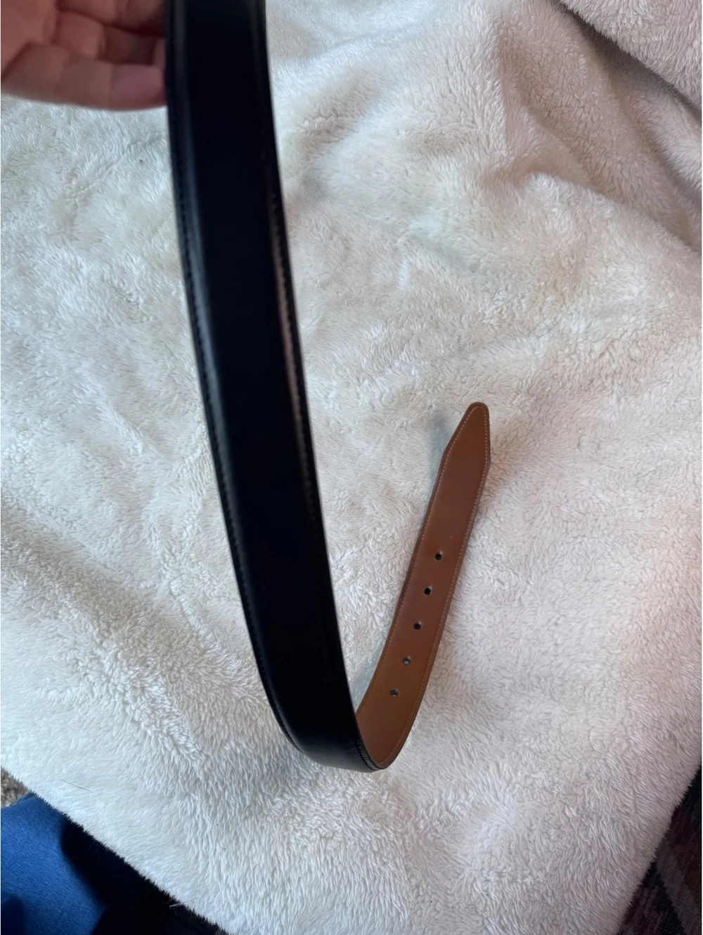 Nordstrom Men's Shop Black Leather Dress Belt with Silver Hardware- size 38